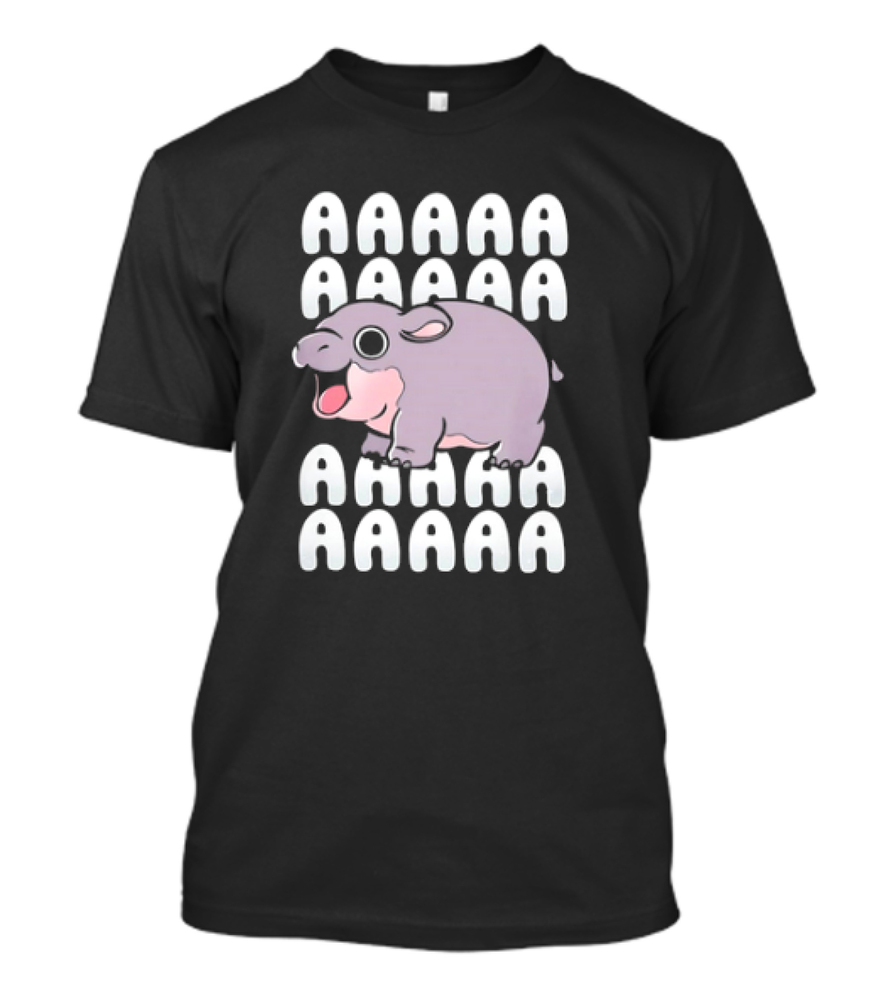 Moo Deng Screaming Hippo AAAAAAAAA Funny Hippo Meme T-Shirt