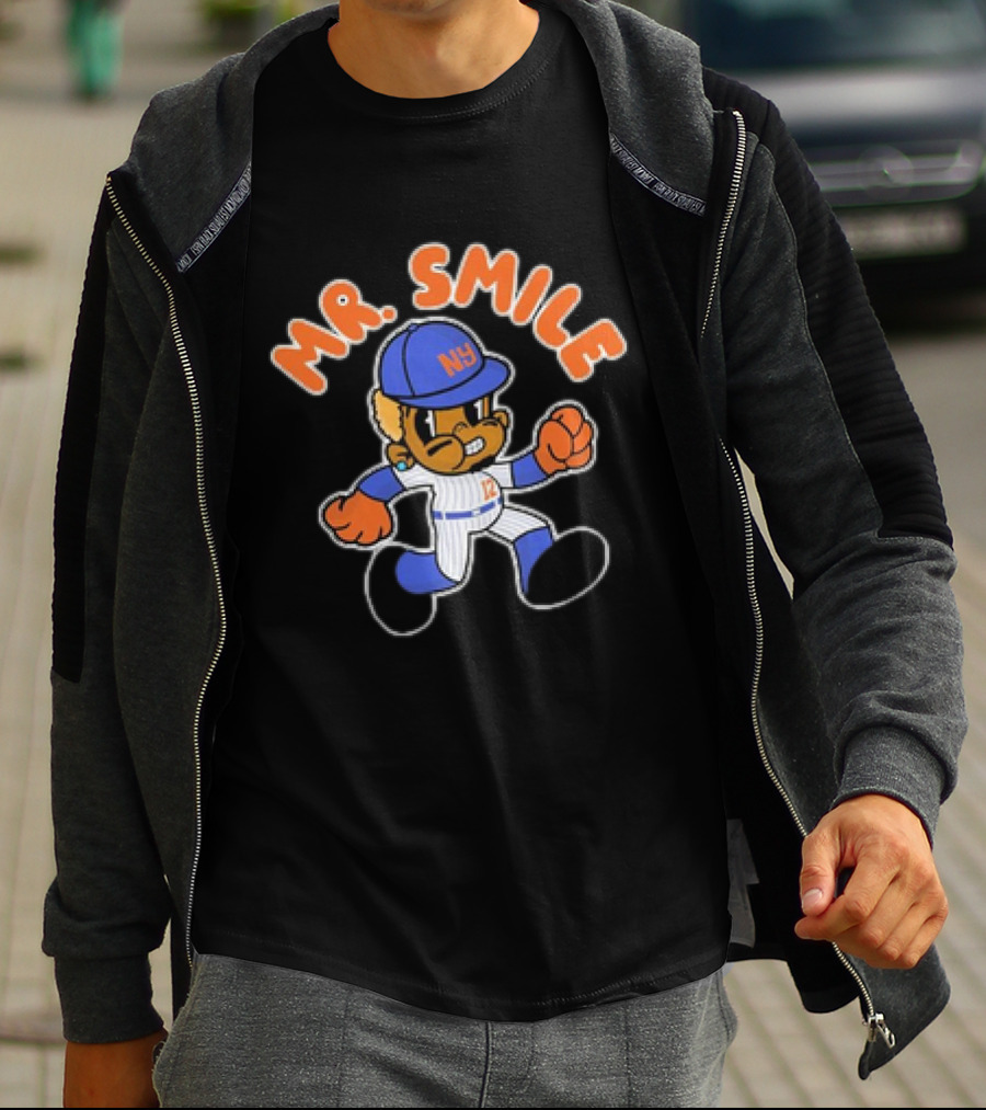 Mr. Smile New York Mets NY Baseball Character T-Shirt