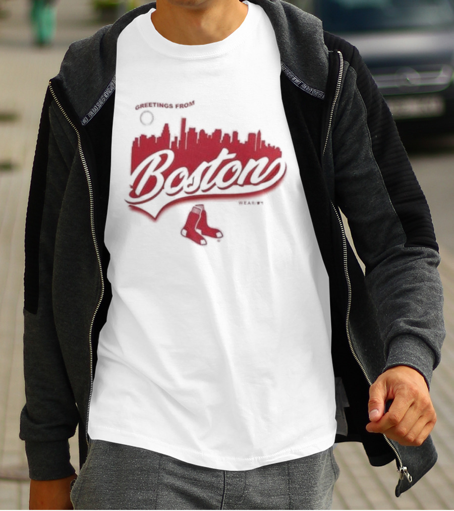 Greetings From Boston Red Sox Skyline T-Shirt