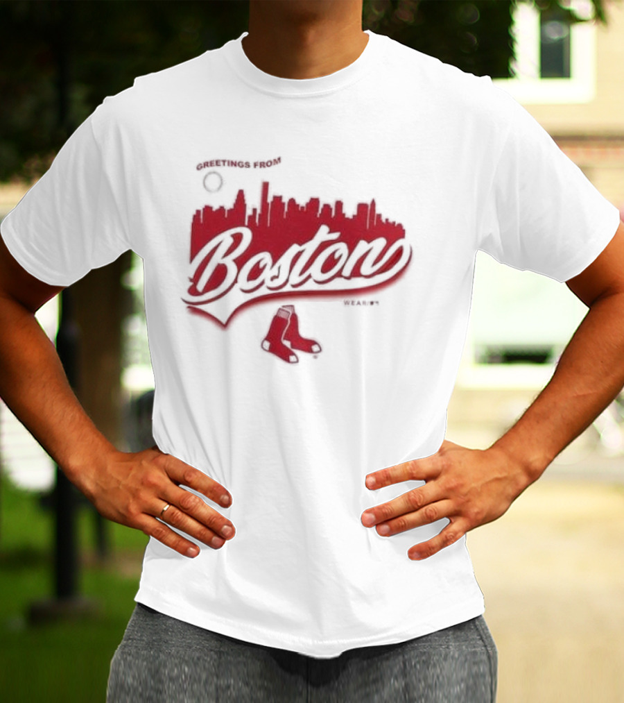 Greetings From Boston Red Sox Skyline T-Shirt