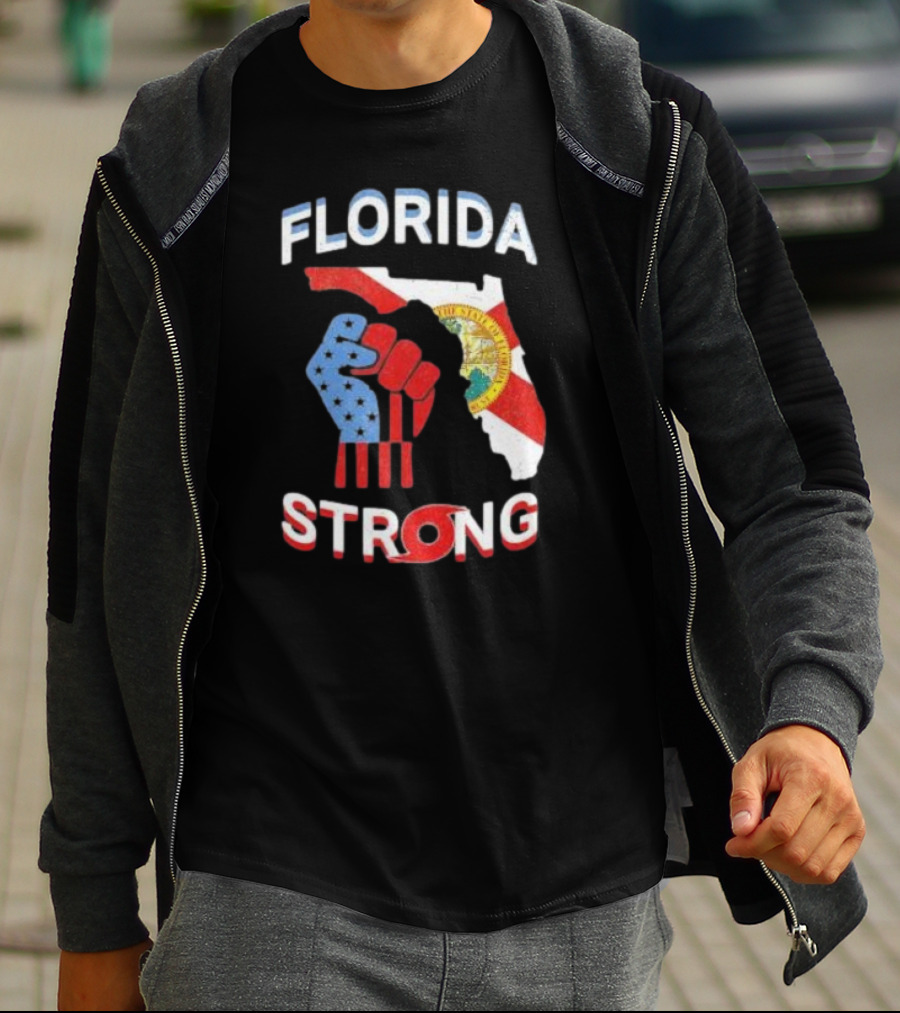 Florida Strong Pride Support Floridians State Flag Fist T-Shirt