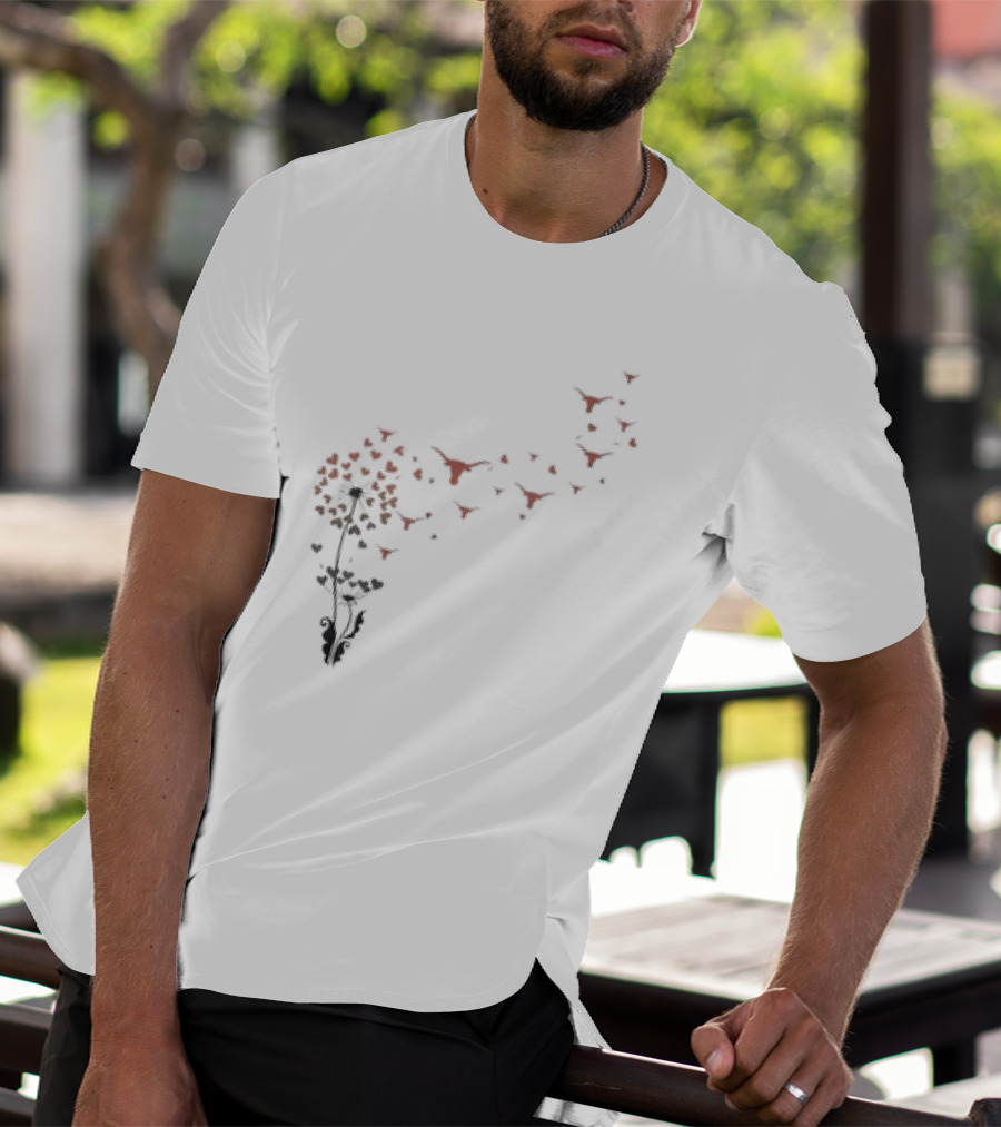 Texas Longhorns Dandelion Flower Logo Blossoms T-Shirt