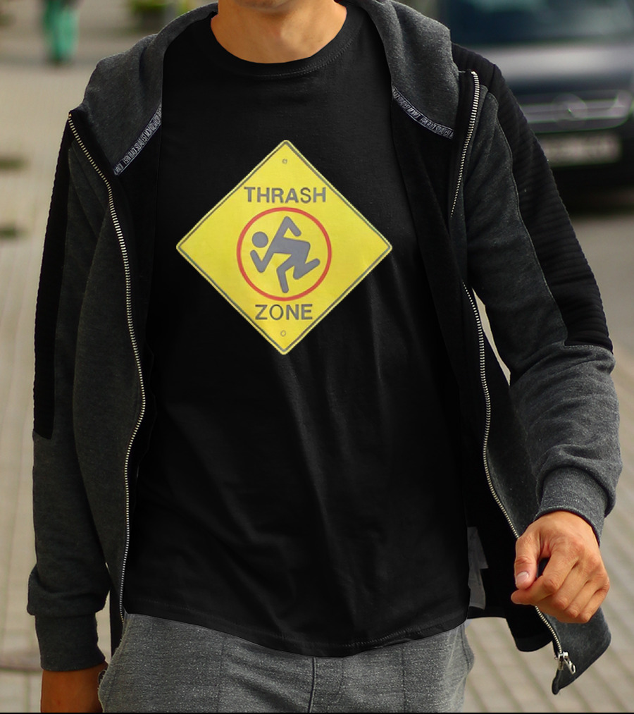 DRI Thrash Zone Symbol On Yellow Traffic Sign T-Shirt
