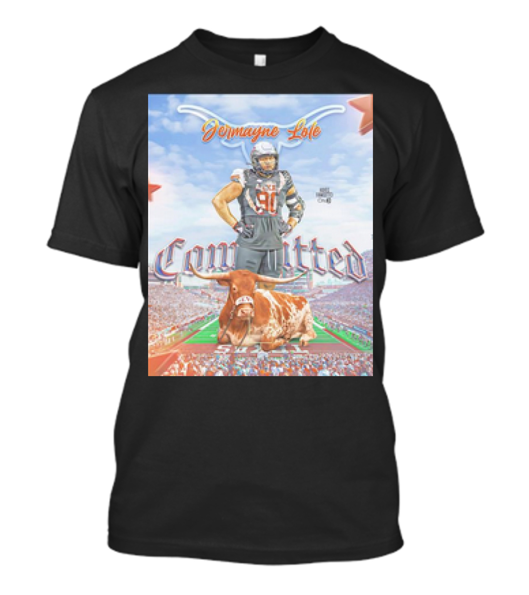 Jermayne Lole Committed Texas Longhorns Football Player Stadium And Mascot T-Shirt