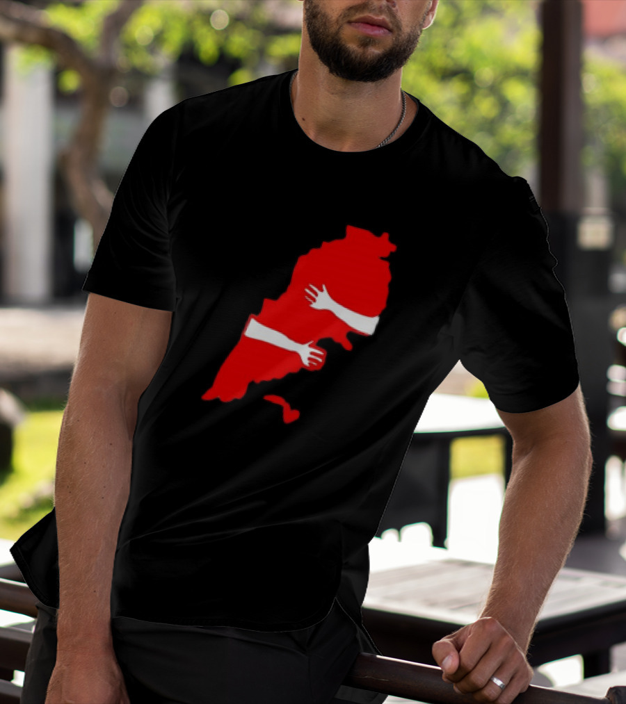Lebanese Hug Red Map Embrace T-Shirt