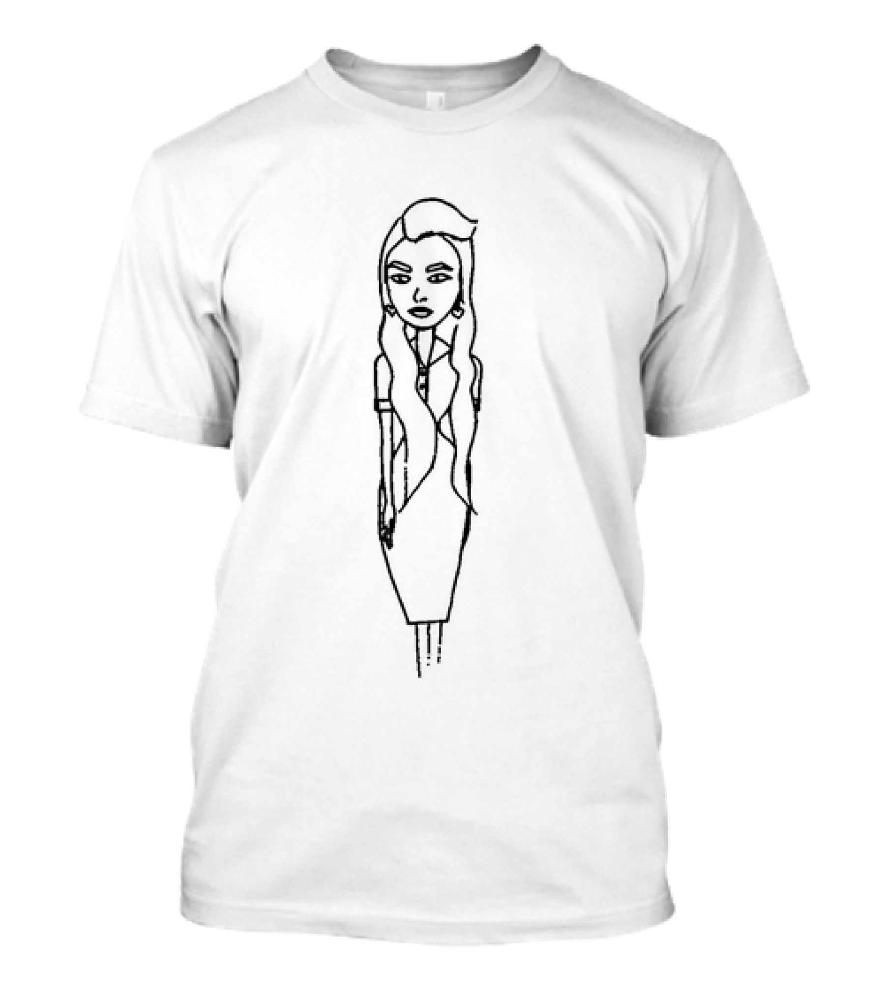 Amanda Bynes X Asspizza Simple Line Drawing T-Shirt