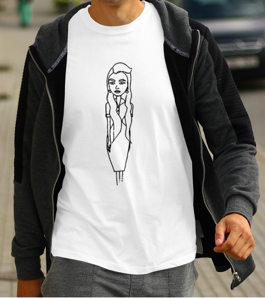 Amanda Bynes X Asspizza Simple Line Drawing T-Shirt