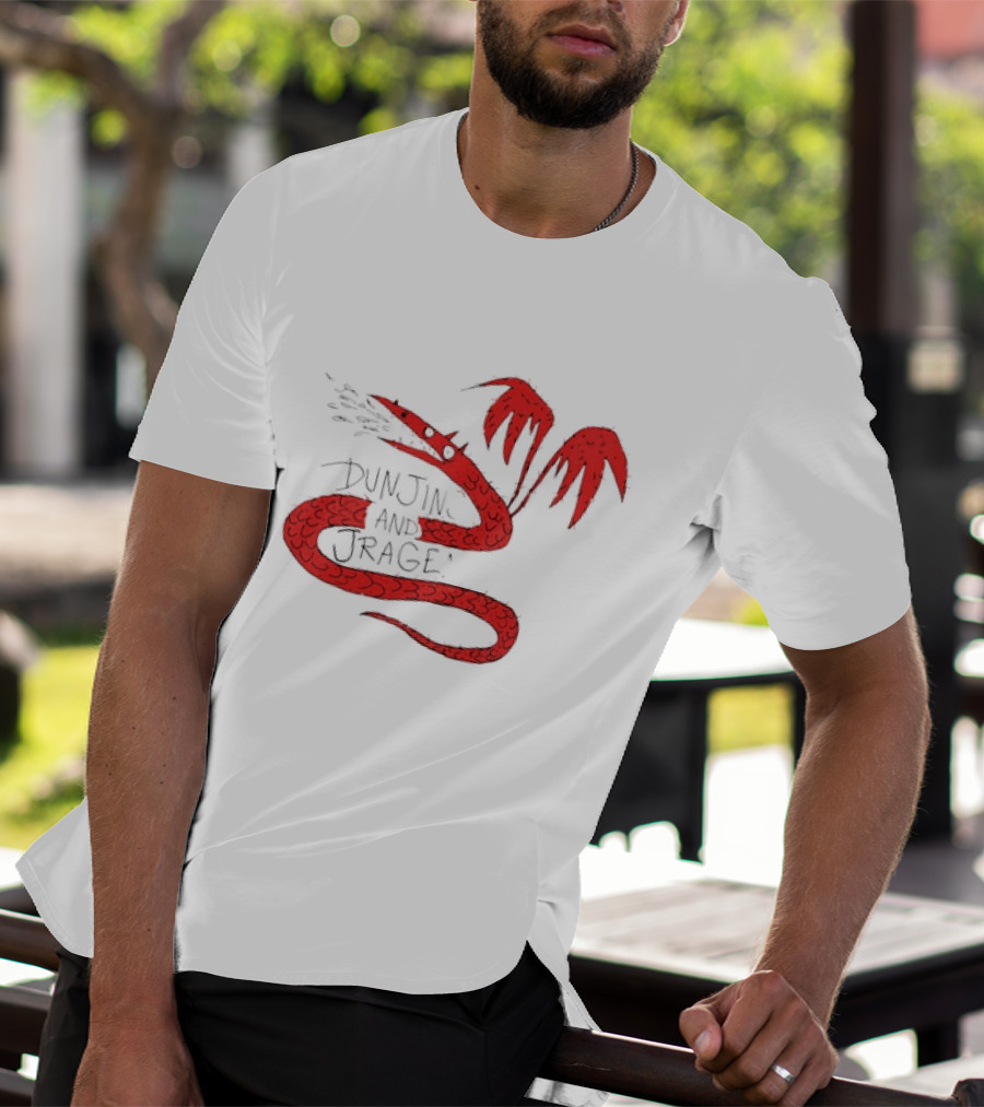Dunjins And Jragens Fire-Breathing Red Serpent With Wings T-Shirt