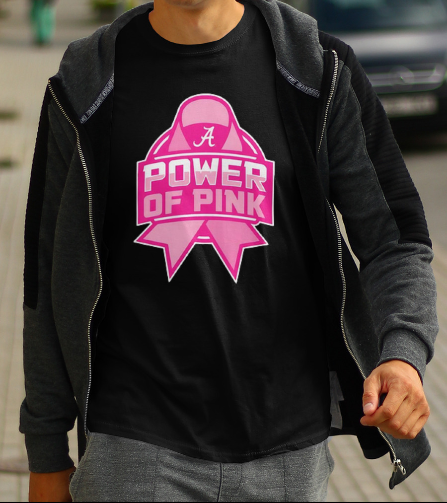 Alabama Crimson Tide Power Of Pink Ribbon T-Shirt