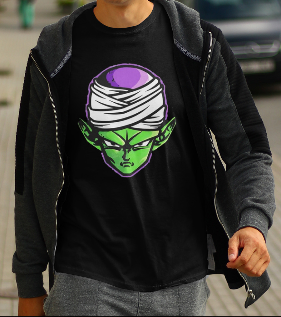 Piccolo Dragon Ball Z Green Face Turban Anime Character T-Shirt