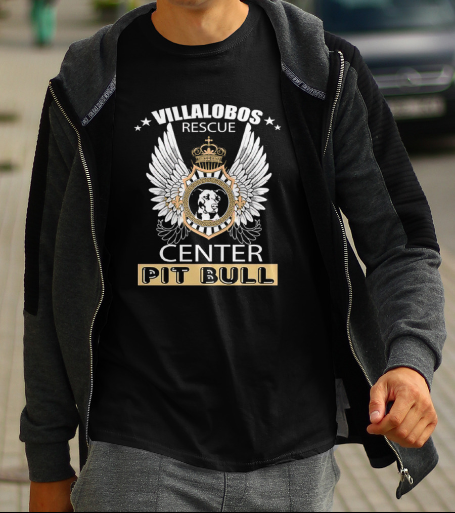 Villalobos Rescue Center Pit Bull Wings Crest T-Shirt