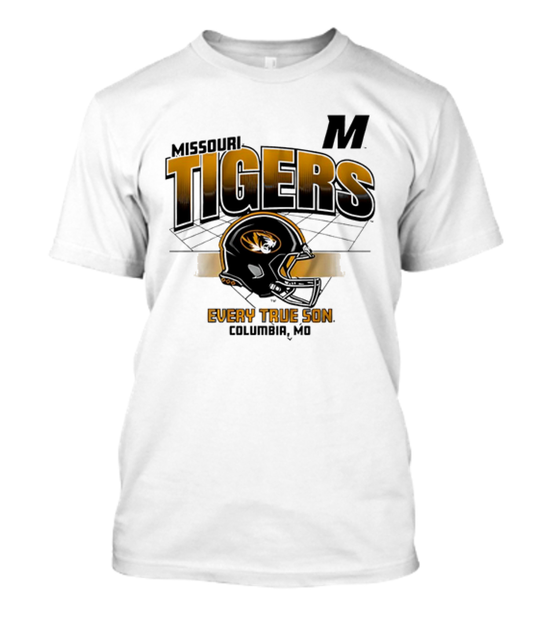 Missouri Tigers Football Helmet Every True Son Columbia MO Vintage T-Shirt