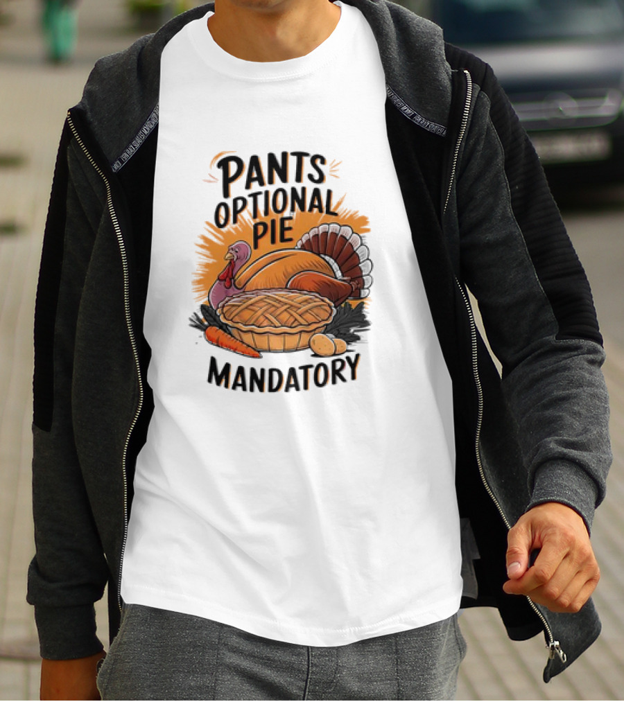 Pants Optional Pie Mandatory Thanksgiving Turkey And Pie T-Shirt