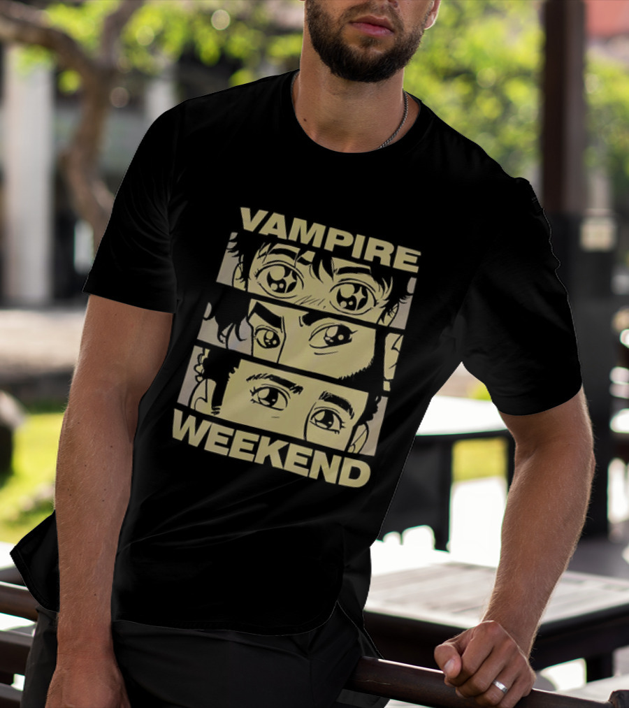 Vampire Weekend Anime Eyes Trio Comic Strip T-Shirt