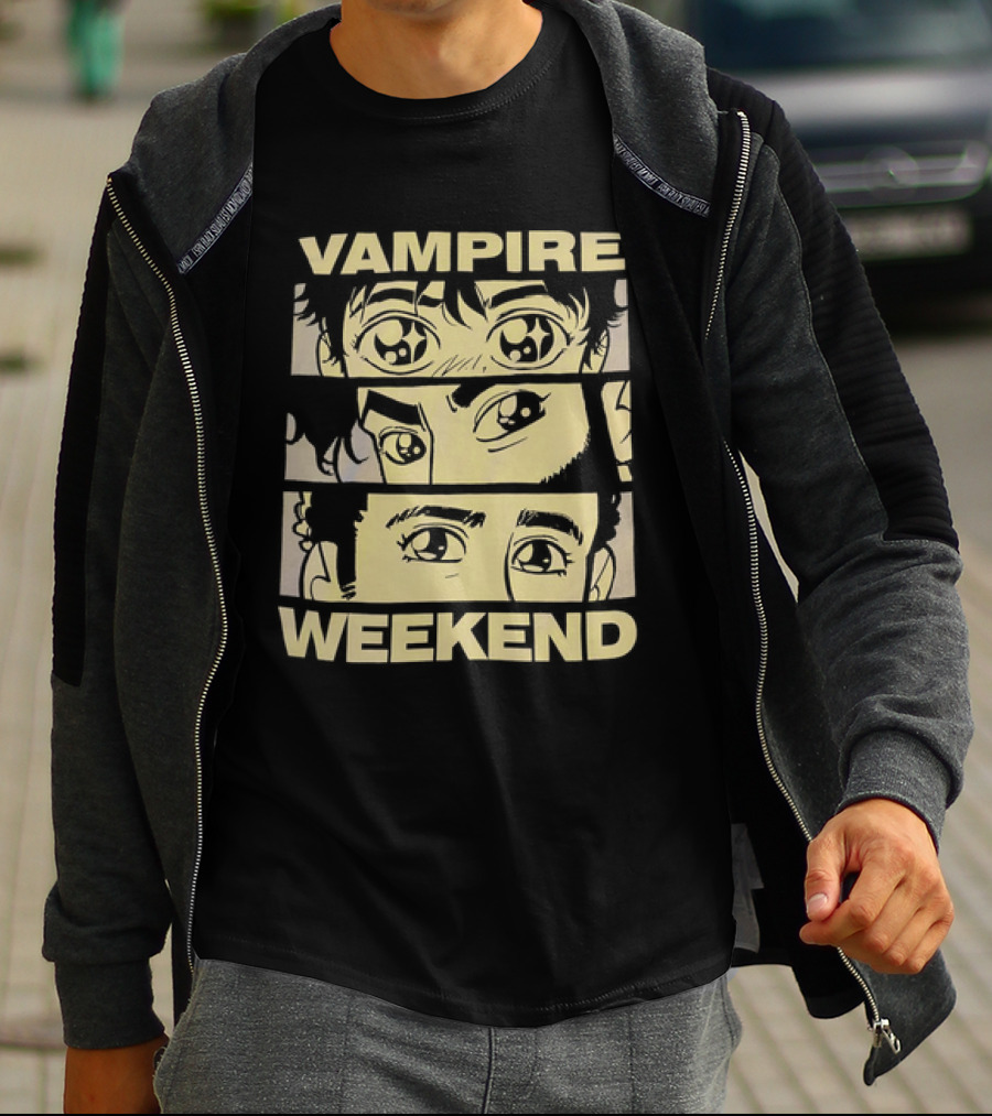 Vampire Weekend Anime Eyes Trio Comic Strip T-Shirt