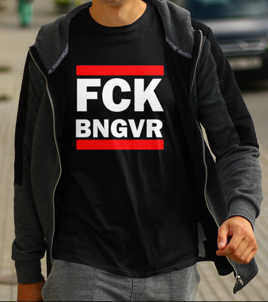 Nadav Oz Salzberger FCK BNGVR Bold Red And White Block Text T-Shirt
