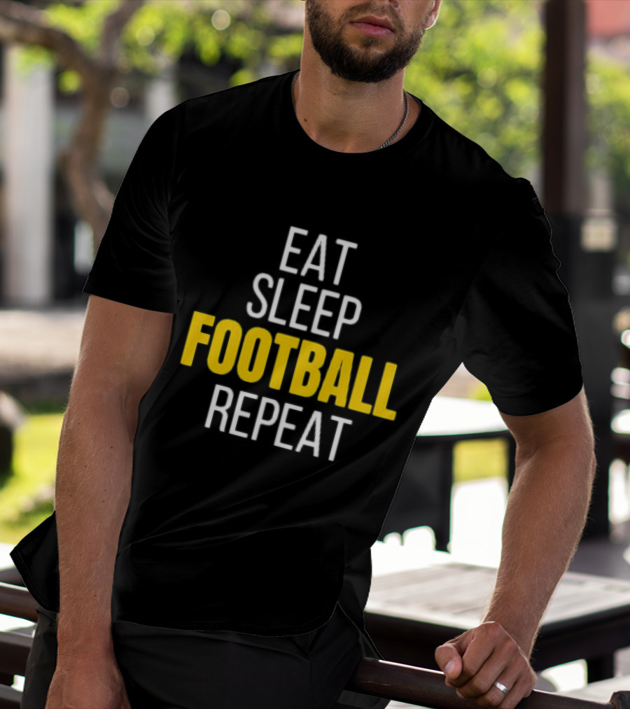 Pittsburgh Steelers Eat Sleep Football Repeat Black And Gold Fan Ritual T-Shirt