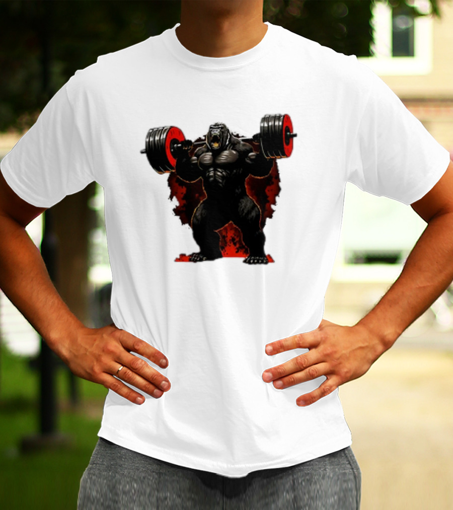 Gorilla Workout Beast Lifting Power Weights Gym T-Shirt