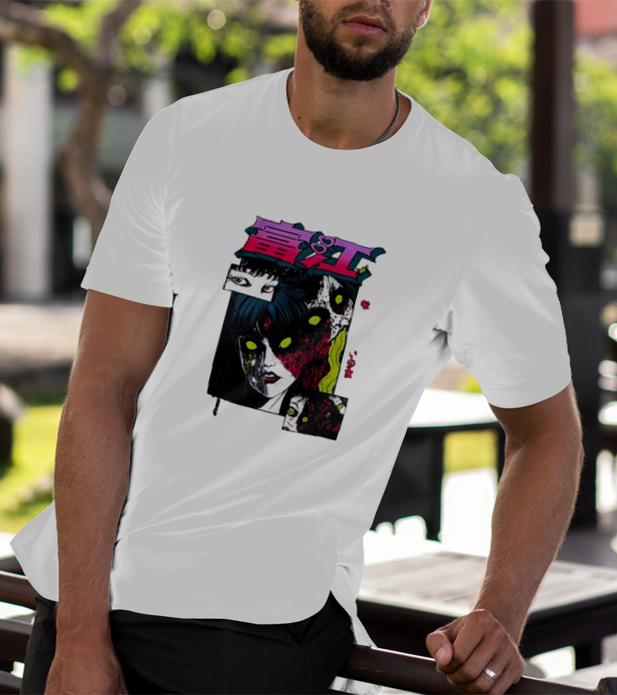Junji Ito Tomie Horror Manga Eyes Panels T-Shirt