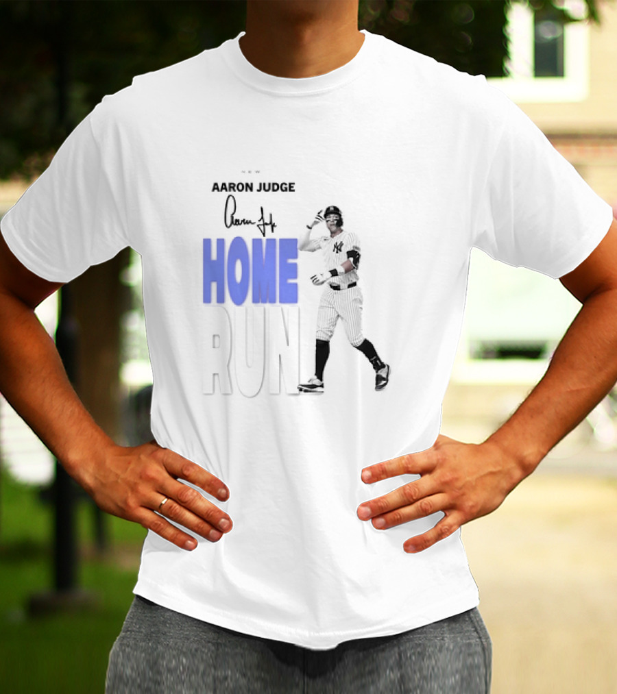 Aaron Judge Home Run New York Yankees Signature T-Shirt