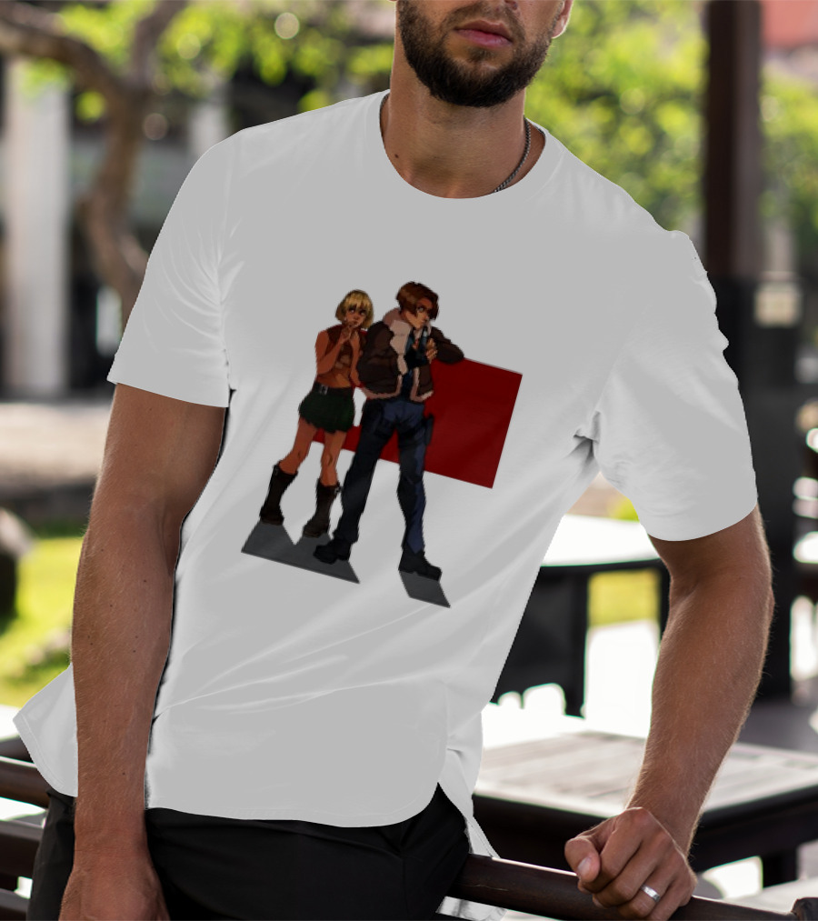 Resident Evil Leon And Ashley Anime Style Duo T-Shirt
