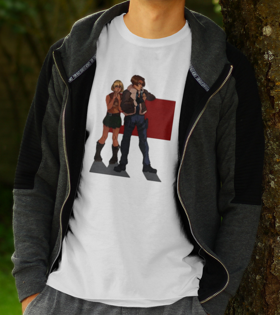Resident Evil Leon And Ashley Anime Style Duo T-Shirt