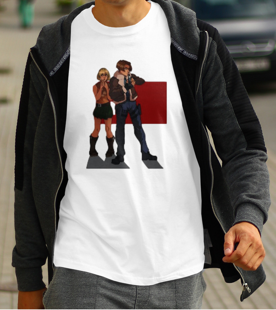 Resident Evil Leon And Ashley Anime Style Duo T-Shirt
