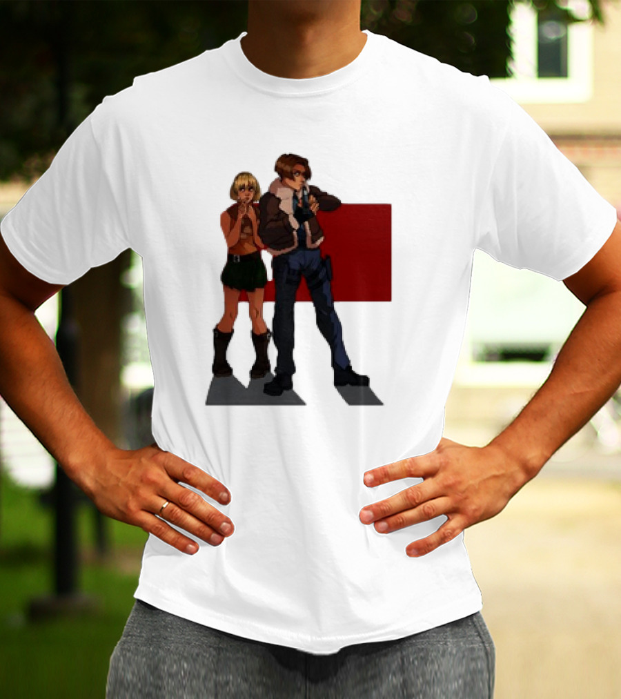 Resident Evil Leon And Ashley Anime Style Duo T-Shirt