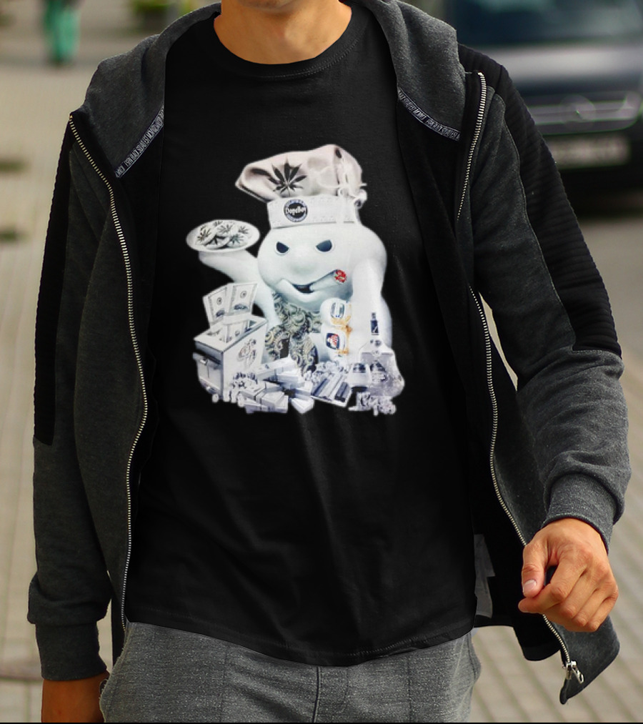 Dopeboy Dough Boy Cannabis Money And Baking Elements T-Shirt