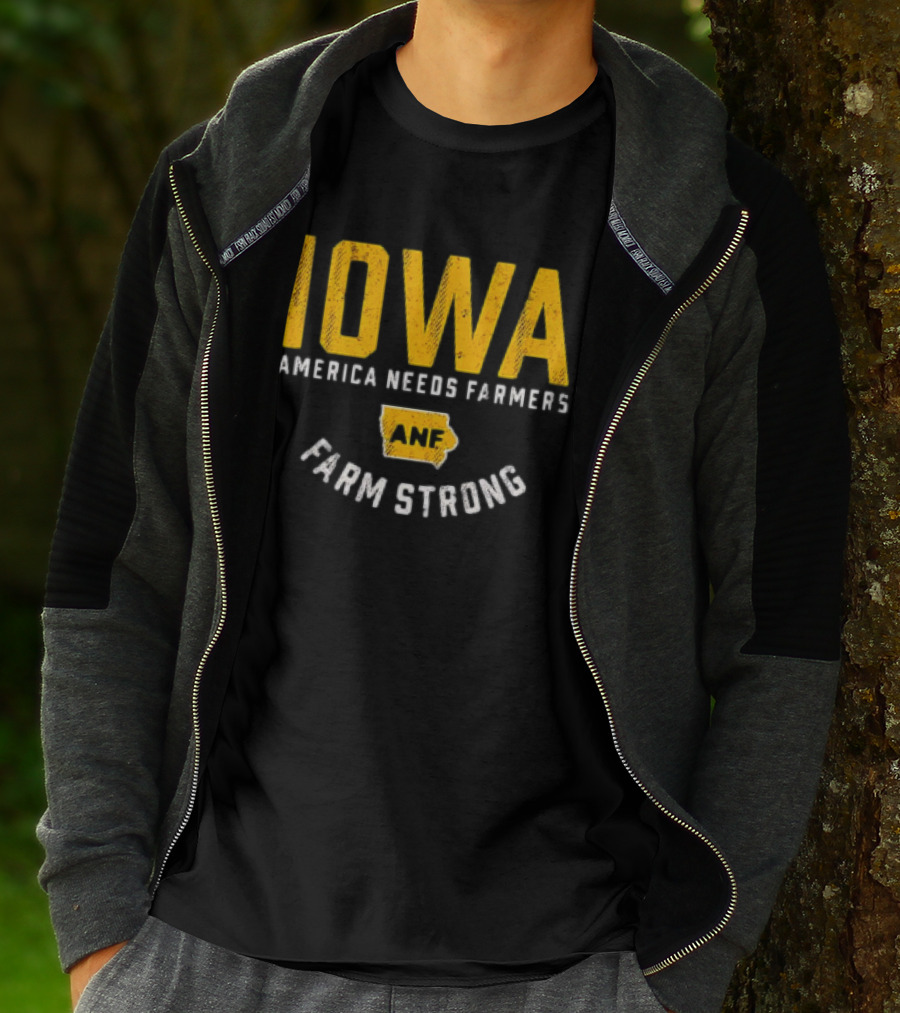 Iowa Hawkeyes ANF America Needs Farmers Farm Strong T-Shirt