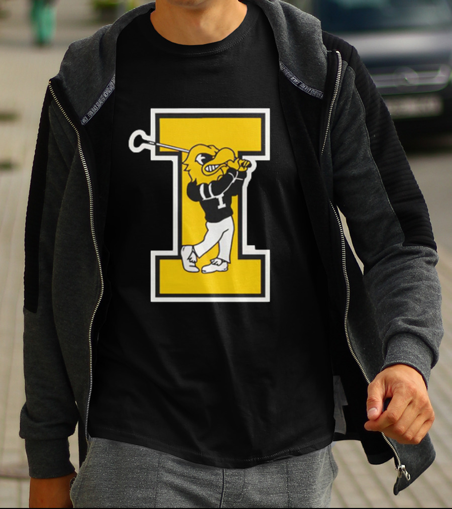 Iowa Hawkeyes Golf Vintage Logo Swinging Herky T-Shirt