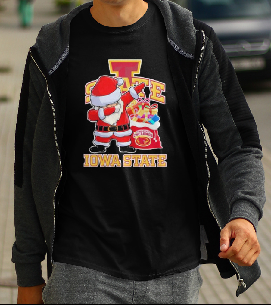 Santa Claus Dabbing Iowa State Cyclones Christmas T-Shirt