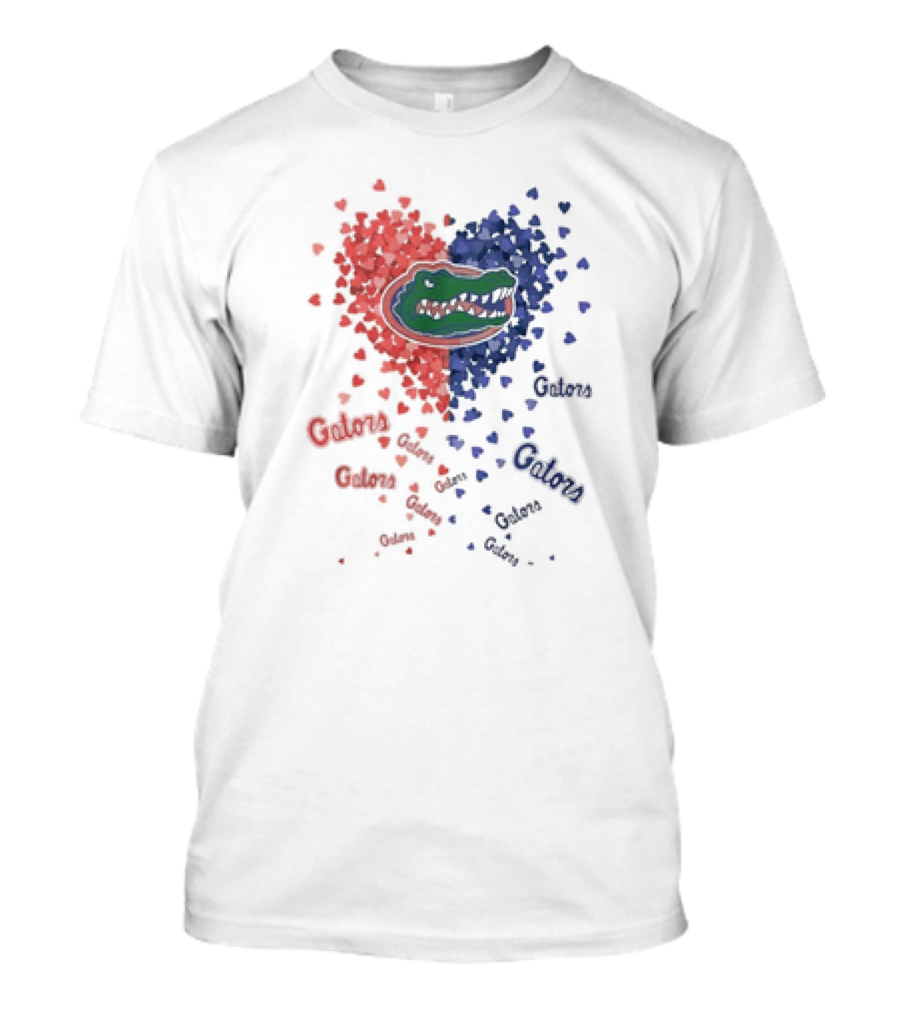 Gators Florida Heart Logo Passionate Blue Orange Colors T-Shirt