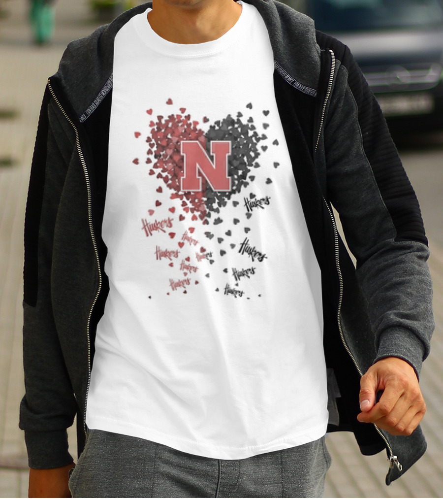 Nebraska Cornhuskers Passionate Heart N Huskers T-Shirt