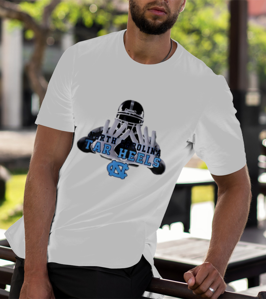 North Carolina Tar Heels Football Helmet Hands T-Shirt