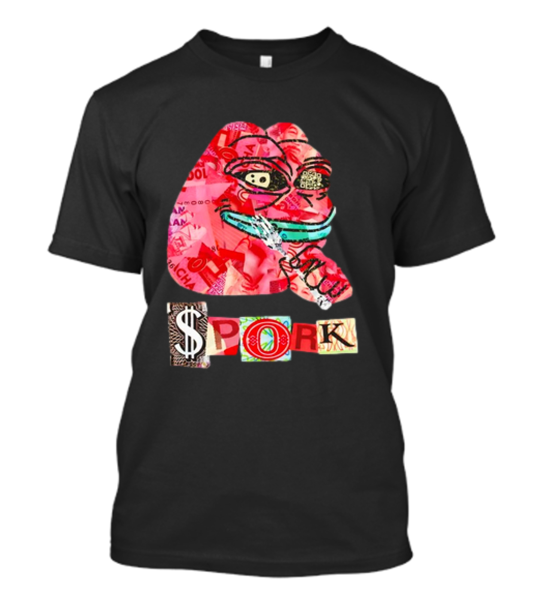 Colombo Spork Pepe Meme Collage Smoking T-Shirt