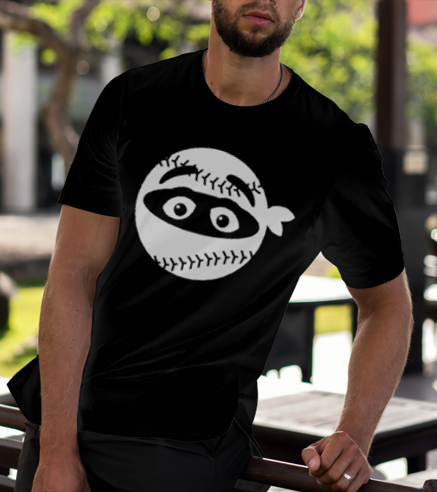 New York Mets Baseball Pitching Ninja Grimace T-Shirt