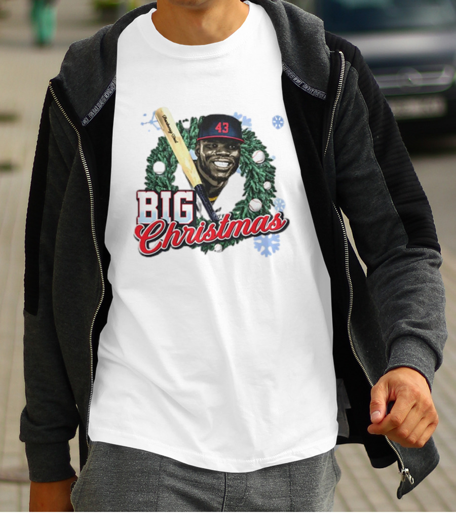 Jhonkensy Noel Cleveland Guardians Big Christmas 43 Vintage Baseball Wreath T-Shirt