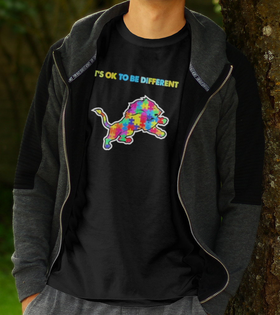 It's Ok To Be Different Autism Puzzle Lion T-Shirt