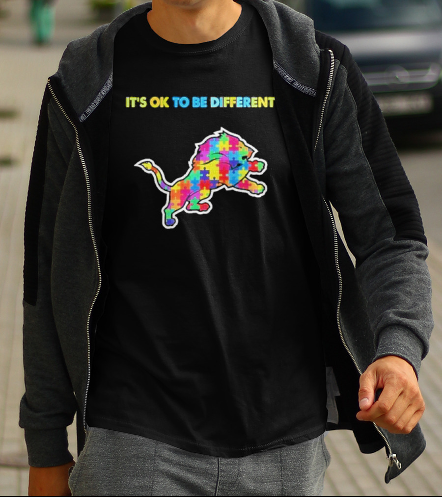 It's Ok To Be Different Autism Puzzle Lion T-Shirt