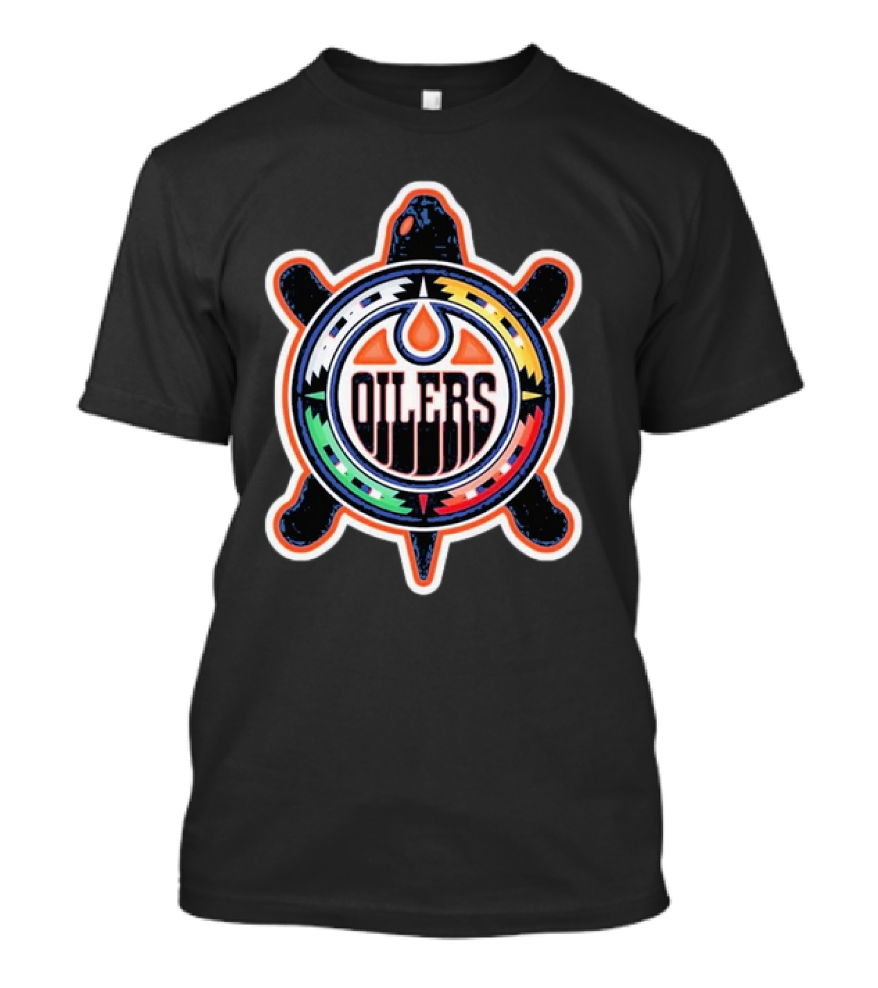Edmonton Oilers Turtle Colorful Indigenous T-Shirt