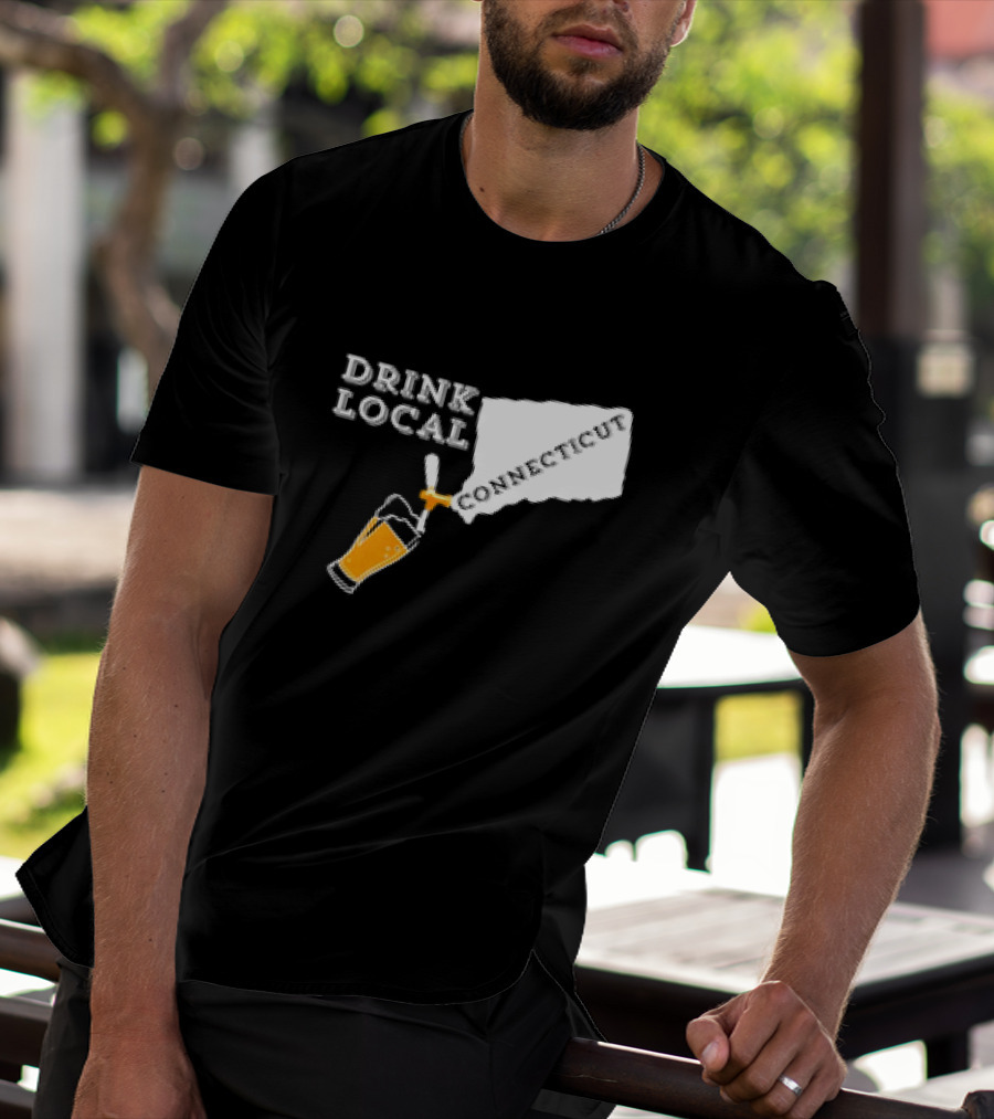 Drink Local Connecticut Map Craft Beer T-Shirt
