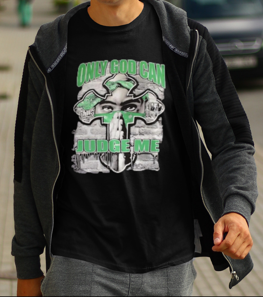 Only God Can Judge Me 2pac Cross Brick Background T-Shirt