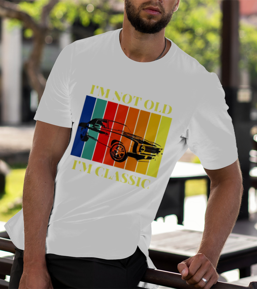 I’m Not Old I’m Classic Retro Car Vintage Stripes T-Shirt