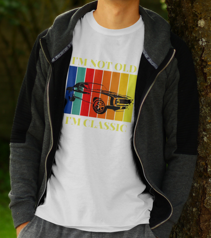 I’m Not Old I’m Classic Retro Car Vintage Stripes T-Shirt