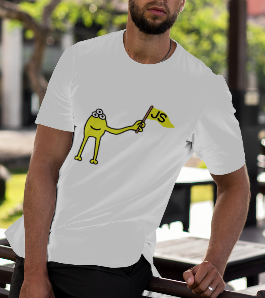 Yellow Three-Eyed Monster Waving JS Flag T-Shirt