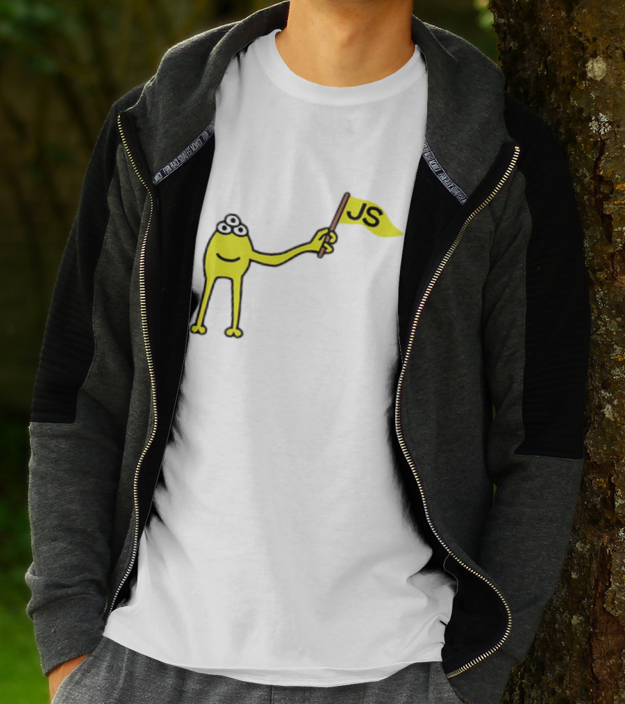 Yellow Three-Eyed Monster Waving JS Flag T-Shirt