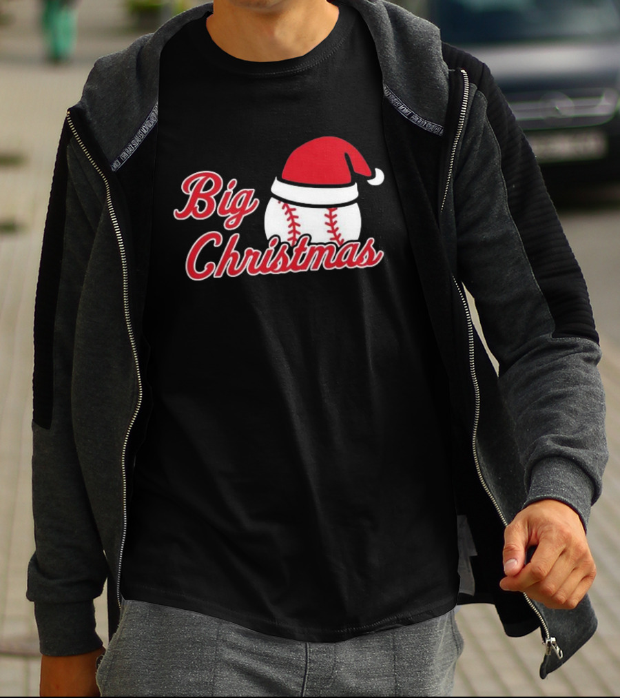 Cleveland Big Christmas Baseball Santa Hat T-Shirt