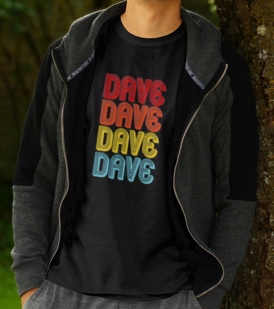 Dave Dave Dave Dave Retro Vintage Colorful T-Shirt