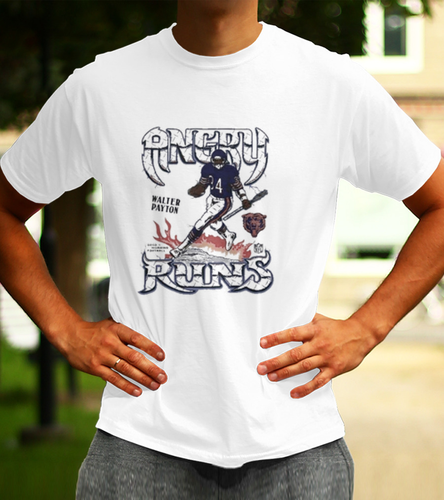 Walter Payton Angry Runs Chicago Bears Football Legend T-Shirt